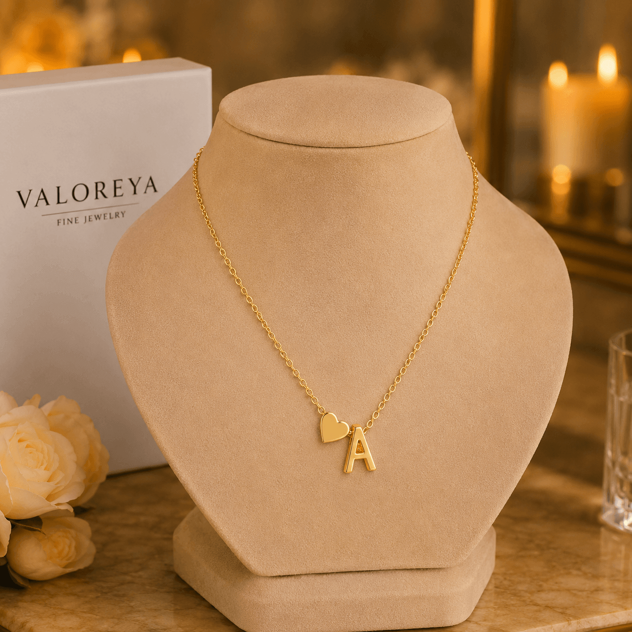 Valoreya Cœur Initial Necklace